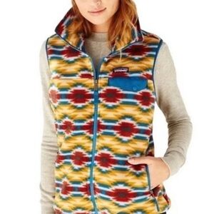 Patagonia Women's Synchilla Wild Desert Prairie Gold Snap T Fleece Vest Size L